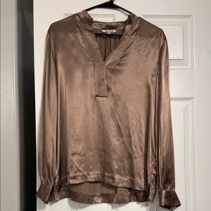NIC+ZOE Shimmering Brown Blouse